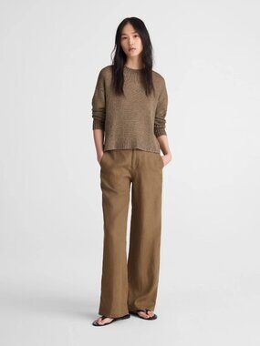 Madewell The Short Zoe Relaxed Straight Pant in Safari Khaki, Size 4